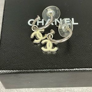 Authentic Chanel Silver Tone Earrings